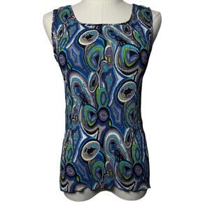 Vintage Y2K Whimsy Colorful Accordion Women's Tank Size L
